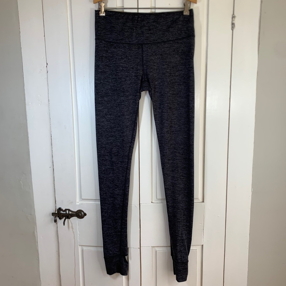Yogalicious Womens High Rise Space Dye Stirrup Leggings Gray Size L Yoga READ